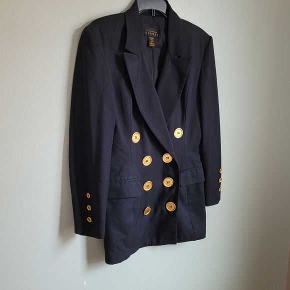 Vintage Express Long Gold and Black Blazer - Picture 4 of 12
